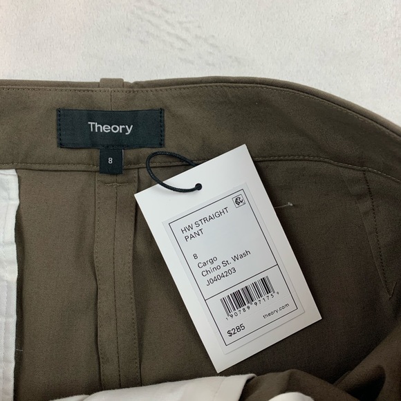 Theory high waist straight pants in stretch chino - Picture 12 of 12
